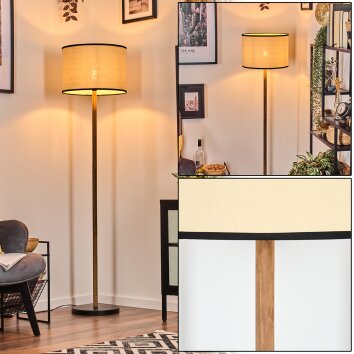 Chellas lampa stojąca kolory naturalne, czarny, 1-punktowy