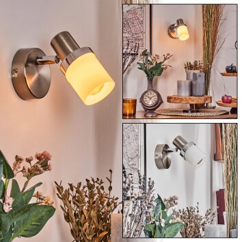 Davor kinkiet, spot ścienny chrom, nikiel matowy, 1-punktowy