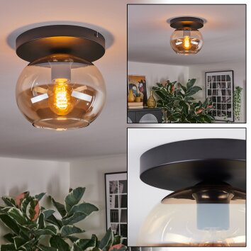 Apedo Lampa sufitowa, Kula świetlna W kolorze bursztynu, 1-punktowy Apedo Lampa sufitowa, Kula świetlna W kolorze bursztynu, 1-punktowy