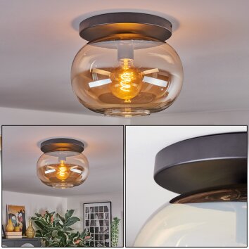 Apedo Lampa sufitowa, Kula świetlna W kolorze bursztynu, 1-punktowy