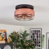 Boza lampa sufitowa, kula świetlna przezroczysty, miedziany, 1-punktowy
