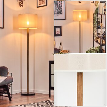 Bassagoda lampa stojąca kolory naturalne, czarny, 1-punktowy