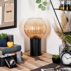 Koyoto kula świetlna, lampka biurkowa, lampa stołowa 20 cm bursztynowy, przezroczysty, 1-punktowy