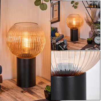 Koyoto kula świetlna, lampka biurkowa, lampa stołowa 20 cm bursztynowy, przezroczysty, 1-punktowy
