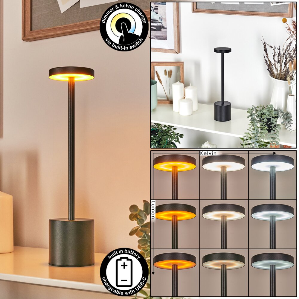 Parel Lampa biurkowa, Lampa stołowa LED Czarny, 1-punktowy main product photo