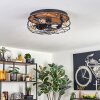 Tourais lampa sufitowa, wentylator sufitowy z oświetleniem LED wygląd drewna, czarny, 4-punktowe, Zdalne sterowanie