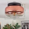 Boza lampa sufitowa, kula świetlna przezroczysty, miedziany, 1-punktowy