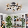 Chehalis lampa sufitowa, kula świetlna 76 cm bursztynowy, przezroczysty, 12-punktowe