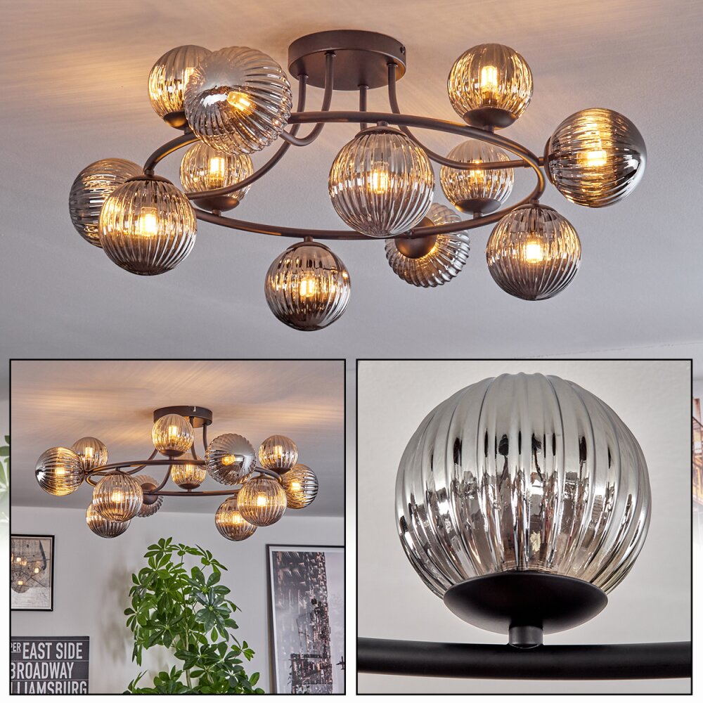 Chehalis Lampa sufitowa, Kula świetlna 76 cm Przydymiony, 12-punktowe main product photo