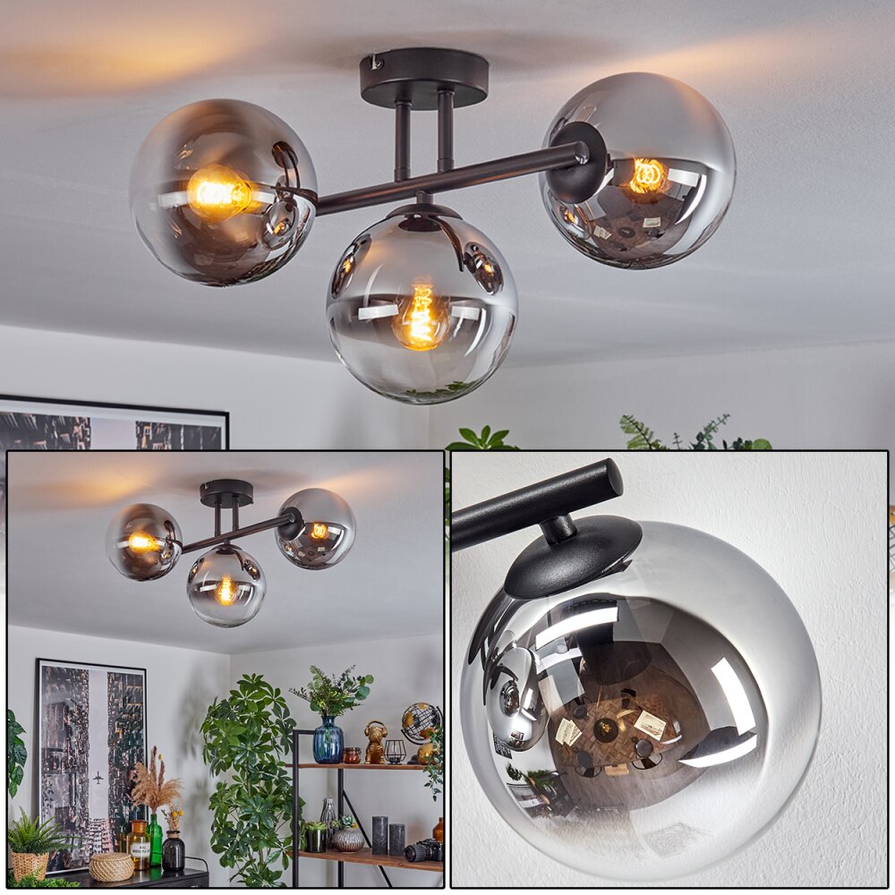 Gastor Lampa sufitowa, Kula świetlna Chrom, Przezroczysty, Przydymiony, 3-punktowe main product photo