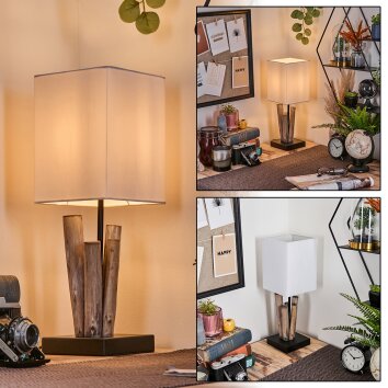Caren lampka biurkowa, lampa stołowa kolory naturalne, czarny, 1-punktowy