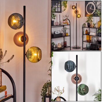 Koyoto lampa stojąca niebeieski, zielony, miedziany, 3-punktowe