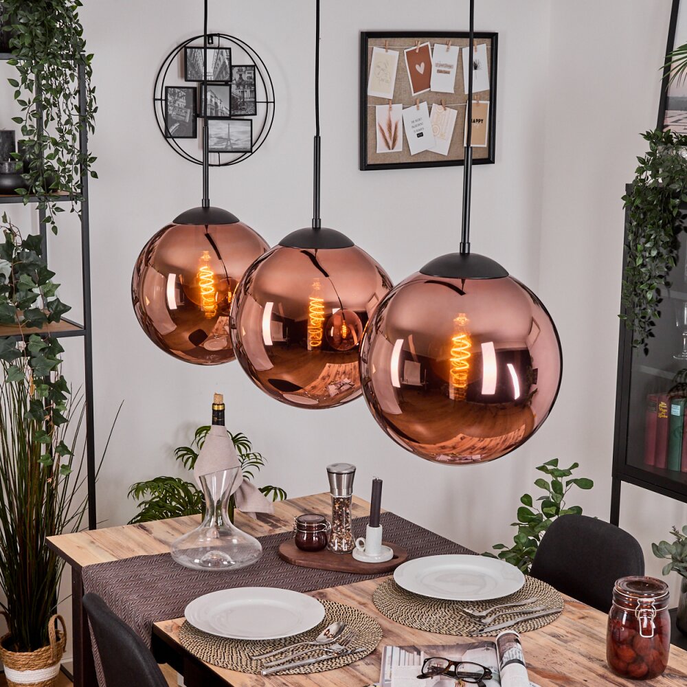 Gastor Lampa wisząca, Kula świetlna, Lampa wisząca W kolorze miedzi, 3-punktowe main product photo