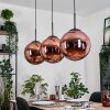 Gastor Lampa wisząca, Kula świetlna, Lampa wisząca W kolorze miedzi, 3-punktowe