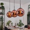 Gastor Lampa wisząca, Kula świetlna, Lampa wisząca W kolorze miedzi, 3-punktowe