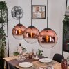 Gastor lampa wisząca, kula świetlna, lampa wisząca przezroczysty, miedziany, 3-punktowe