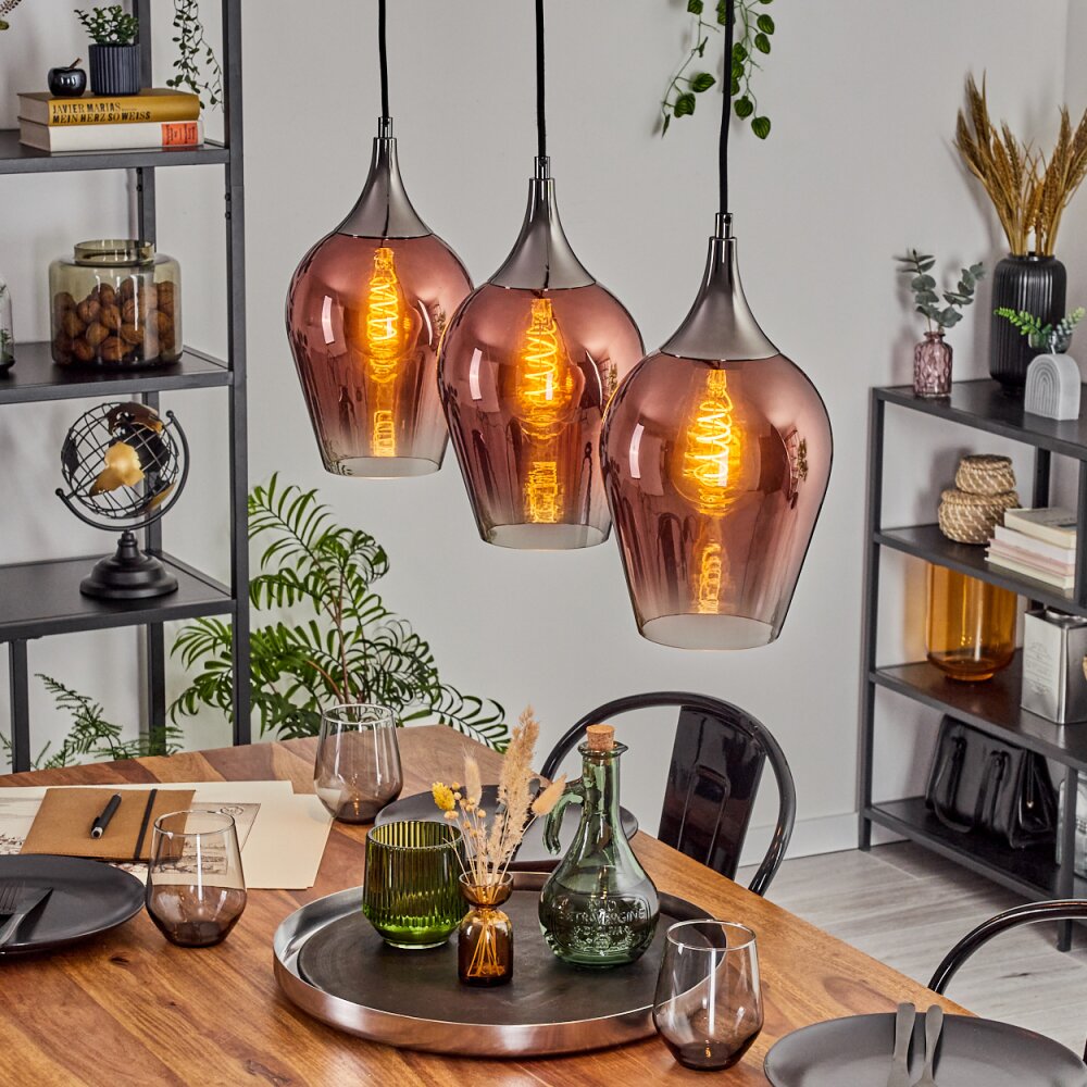 Lutarp Lampa wisząca, Lampa wisząca Chrom, Czarny, 3-punktowe main product photo