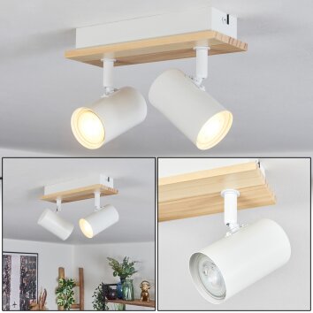 Gesteira lampa sufitowa, spot sufitowy kolory naturalne, biały, 2-punktowe