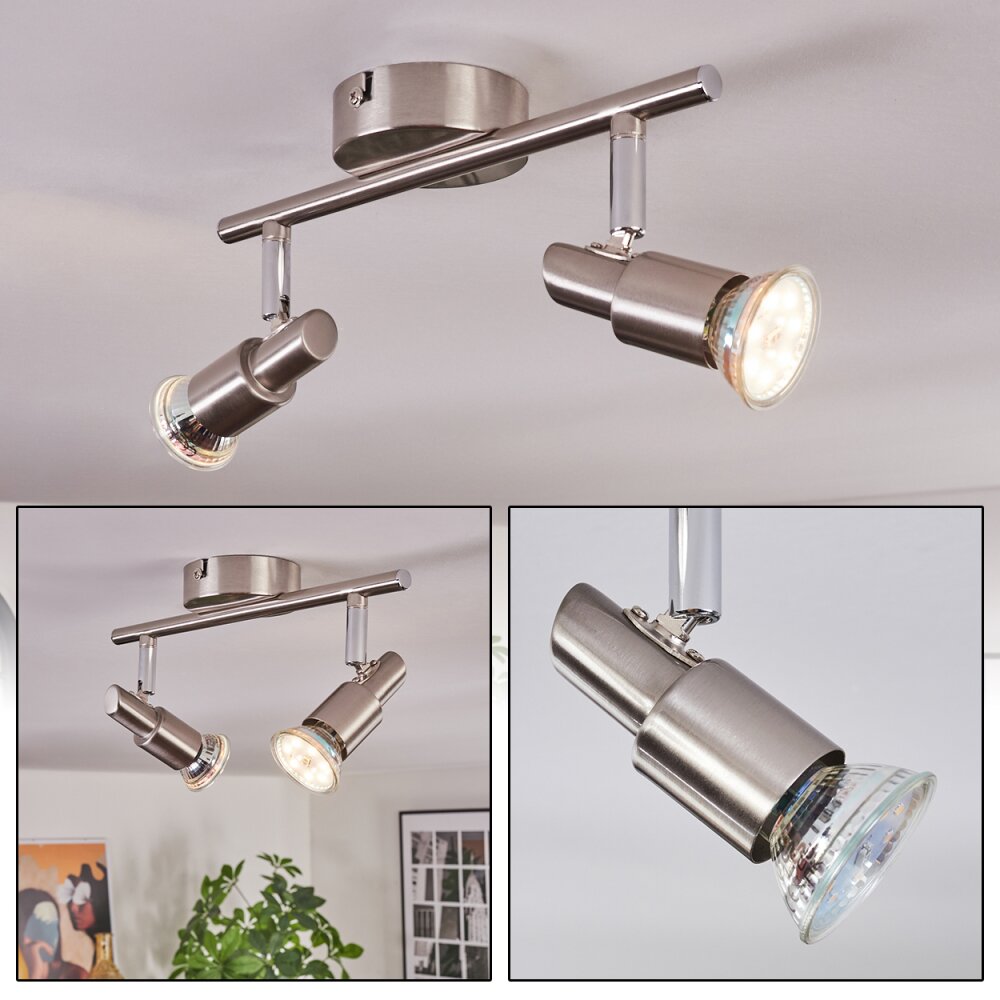 Crina Lampa sufitowa, Spot sufitowy LED Chrom, Nikiel matowy, 2-punktowe main product photo