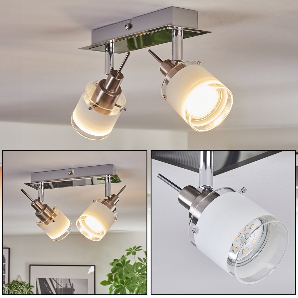 Maren Lampa sufitowa, Spot sufitowy LED Chrom, Nikiel matowy, 2-punktowe main product photo