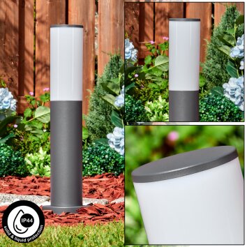 Caserta słupek ogrodowy niski, słupek ogrodowy antracytowy, 1-punktowy