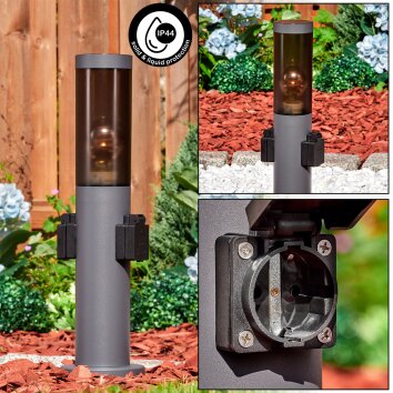 Sessa słupek ogrodowy niski, lampka do kontaktu, słupek ogrodowy antracytowy, 1-punktowy