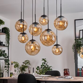 Gastor lampa wisząca, kula świetlna, lampa wisząca bursztynowy, 8-punktowe