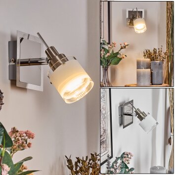 Maren kinkiet, spot ścienny LED chrom, nikiel matowy, 1-punktowy