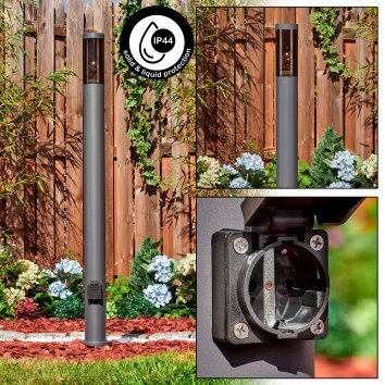 Sessa lampka do kontaktu, słupek ogrodowy antracytowy, 1-punktowy