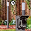 Caserta lampka do kontaktu, słupek ogrodowy antracytowy, 1-punktowy