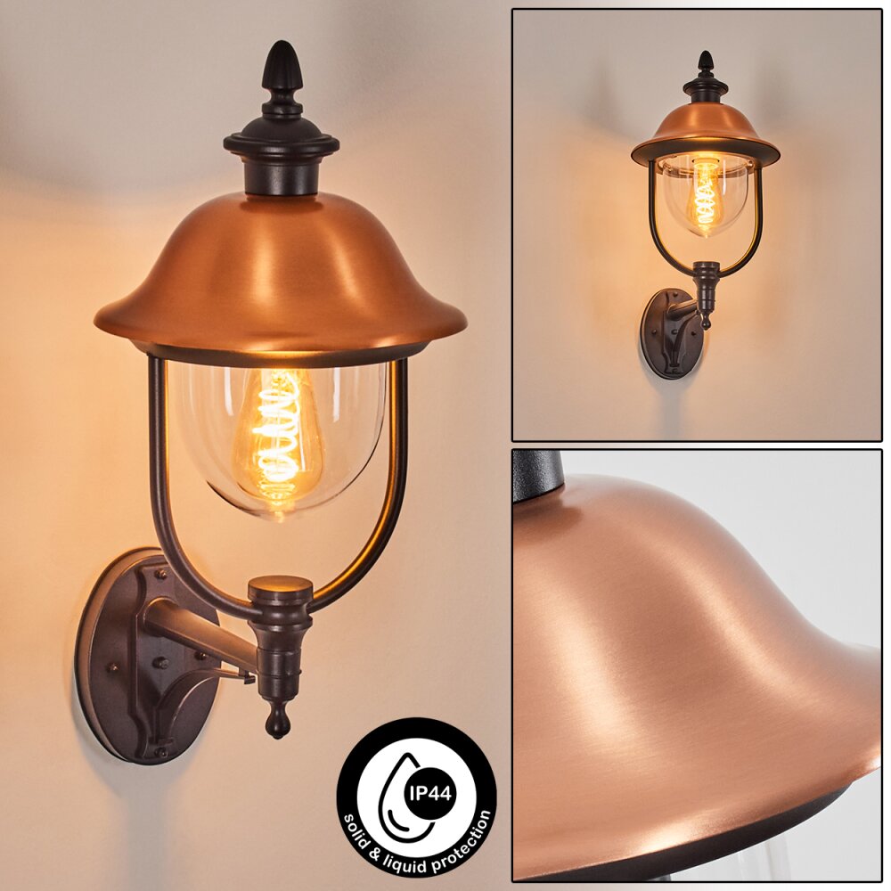 Gascon Zewnętrzny kinkiet, Lampa ścienna Miedź, Czarny, 1-punktowy main product photo