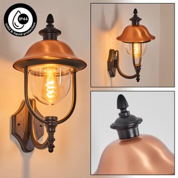 Gascon zewnętrzny kinkiet, kinkiet miedziany, czarny, 1-punktowy