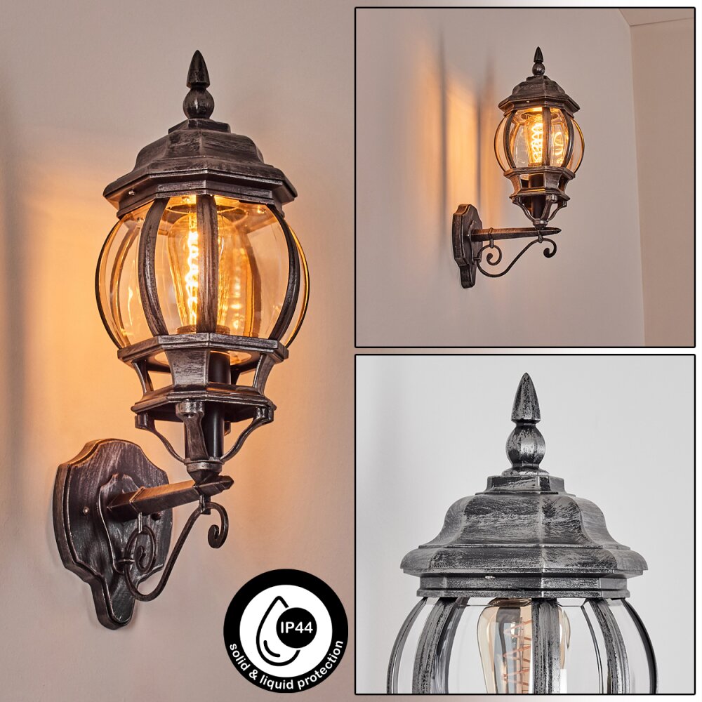 Lentua Zewnętrzny kinkiet, Lampa ścienna Czarny, Srebrny, 1-punktowy main product photo