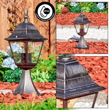 Naofe słupek ogrodowy niski, słupek ogrodowy czarny, srebrny, 1-punktowy