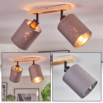 Lendemarke lampa sufitowa, spot sufitowy kolory naturalne, czarny, 2-punktowe