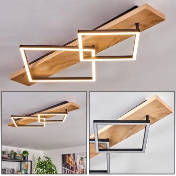 Pompu Lampa sufitowa LED Ecru, Czarny, 1-punktowy Pompu Lampa sufitowa LED Ecru, Czarny, 1-punktowy