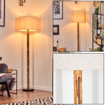 Bassagoda lampa stojąca kolory naturalne, czarny, 1-punktowy