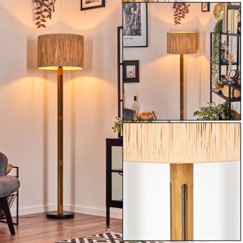 Granja lampa stojąca brązowy, kolory naturalne, czarny, 1-punktowy