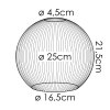 Koyoto Wymiana szkła, część zamienna 25 cm Złoty, Przezroczysty