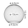 szklany klosz  Koyoto klosz zamienny, część zamienna 15 cm zielony