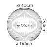 Koyoto Wymiana szkła 30 cm W kolorze miedzi, Czerwony