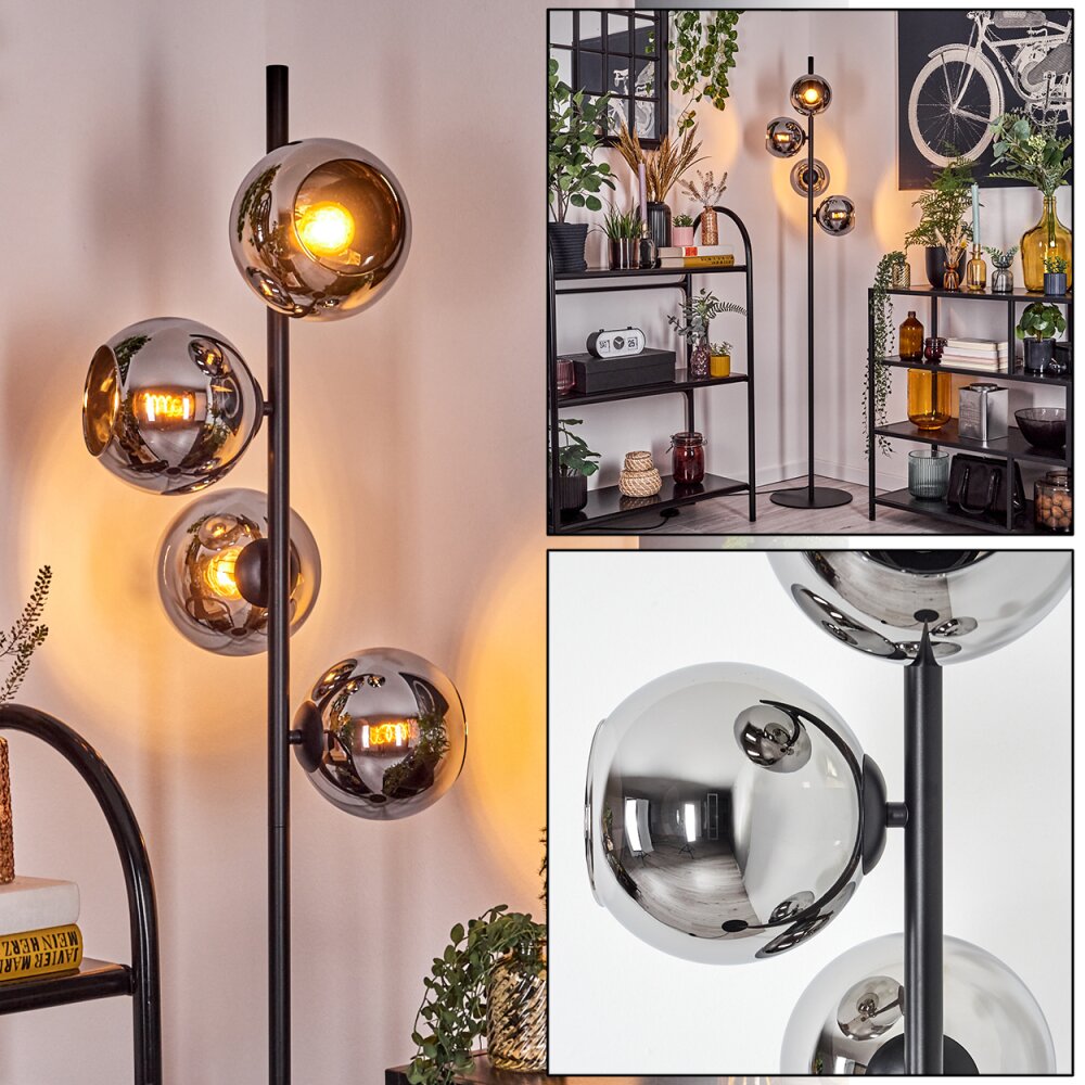 Koyoto Lampa stojąca 31 cm Chrom, Przydymiony, 4-punktowe main product photo