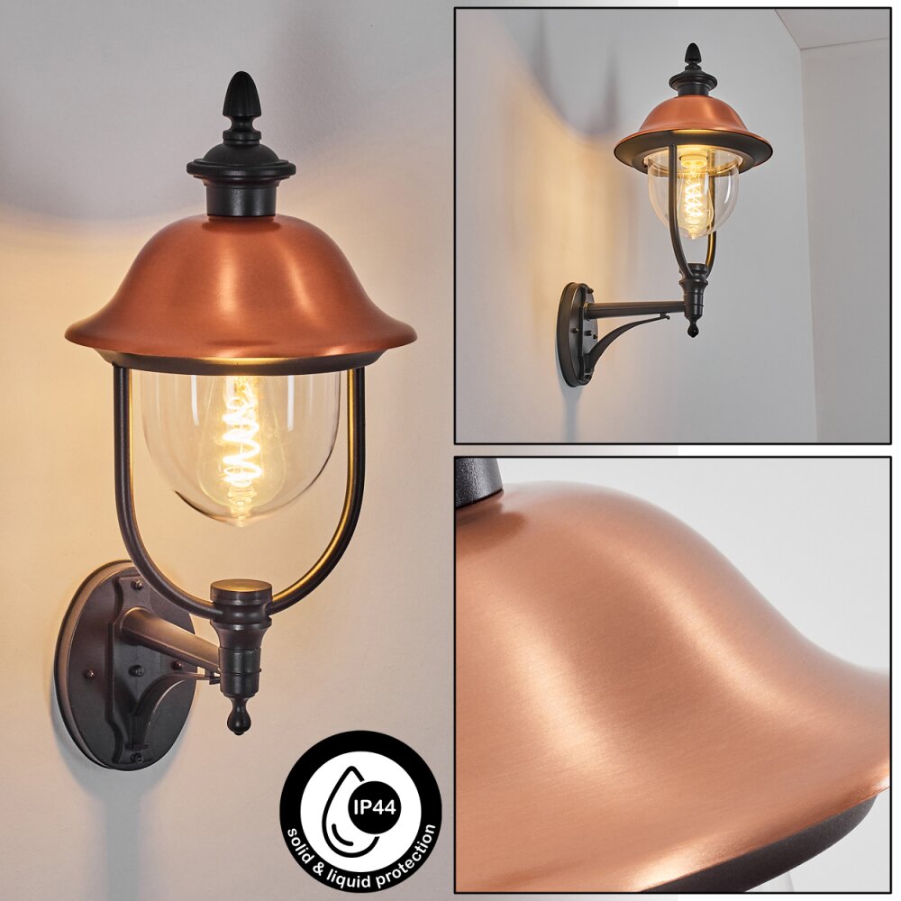 Gascon Zewnętrzny kinkiet, Lampa ścienna Miedź, Czarny, 1-punktowy main product photo