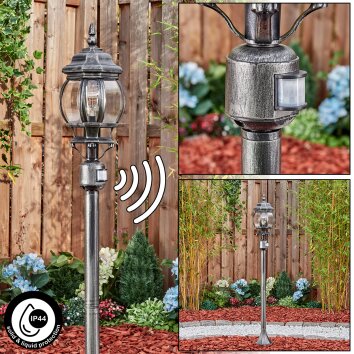 Lentua słupek ogrodowy czarny, srebrny, 1-punktowy, Czujnik ruchu