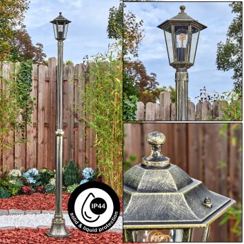 Loria kandelabr, słupek ogrodowy brązowy, złoty, 1-punktowy