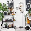 Koyoto lampa stojąca 31 cm bursztynowy, chrom, przydymiony, 4-punktowe