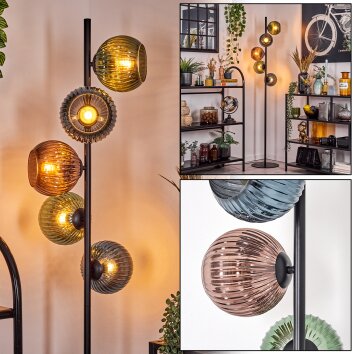Koyoto lampa stojąca 33 cm niebeieski, zielony, miedziany, 5-punktowe