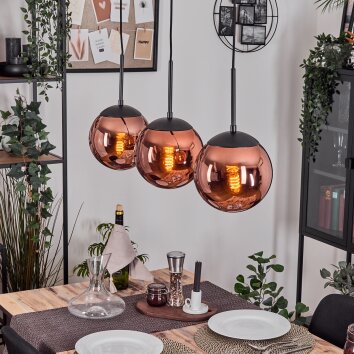Gastor lampa wisząca, kula świetlna, lampa wisząca miedziany, 3-punktowe