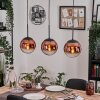 Gastor lampa wisząca, kula świetlna, lampa wisząca 20 cm przezroczysty, miedziany, 3-punktowe