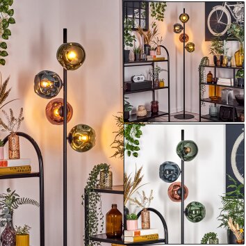 Ripoll lampa stojąca niebeieski, zielony, miedziany, 4-punktowe